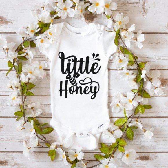 Other - Little Honey Graphic Baby One Piece Onesie - White